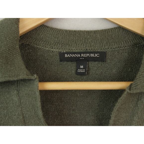 Banana Republic Collared Pullover Sweater - Olive Green - Medium - Picture 4 of 8